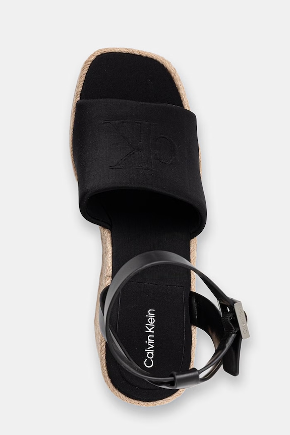 Calvin Klein σανδάλια σε σφήνα WEDGE ESPAD 70 NEOPR MG μαύρο HW0HW03014