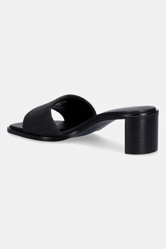 Obuća Calvin Klein natikače s debelom potpeticom za žene BLOCK HEEL SANDAL AOP HW0HW03016 crna