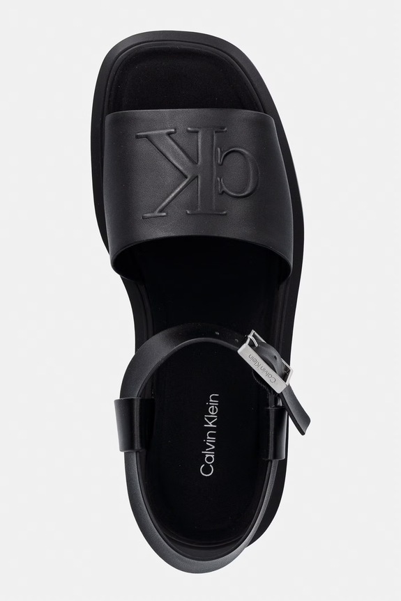Calvin Klein sandały damskie CHUNKY SANDAL LTH MG czarny HW0HW03131