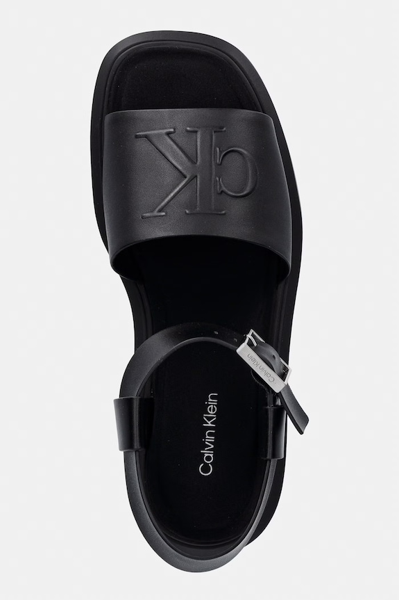 Calvin Klein sandały damskie CHUNKY SANDAL LTH MG czarny HW0HW03131