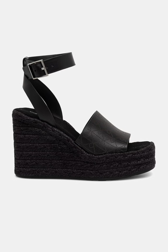 Calvin Klein sandały WEDGE ESPAD 70 AOP LTH HW0HW03138 czarny SS26