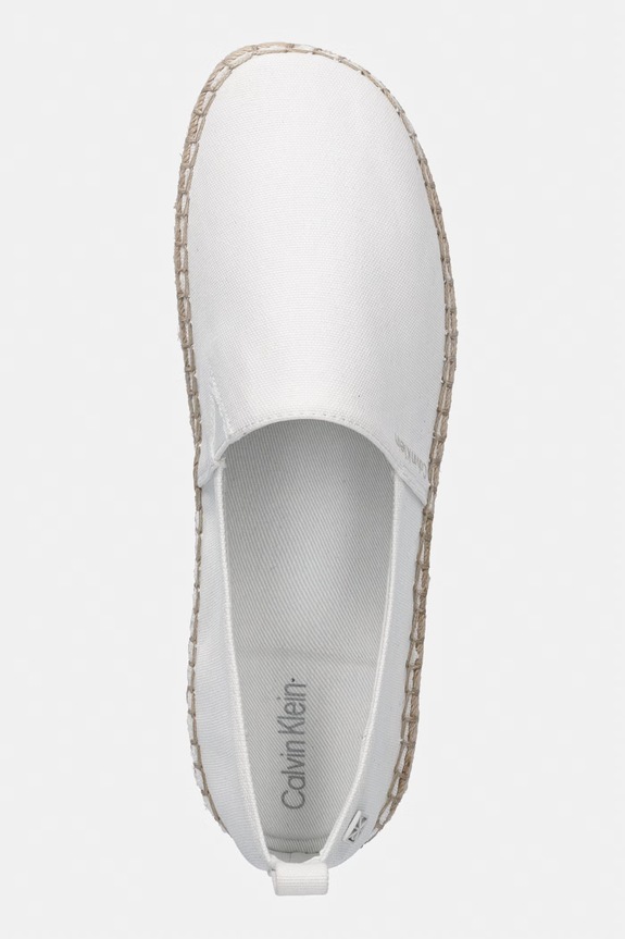 Calvin Klein espadrily dámské OBLIQUE ESPADRILLE CANVAS bílá HW0HW02931