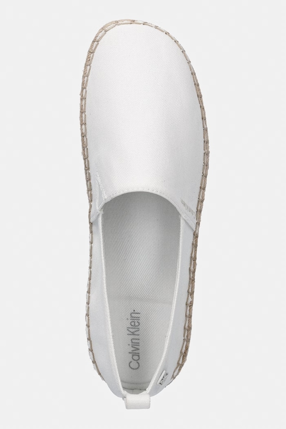 Calvin Klein espadrily dámské OBLIQUE ESPADRILLE CANVAS bílá HW0HW02931