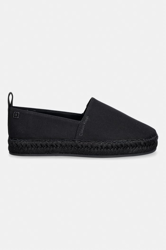 Calvin Klein espadrilky dámske OBLIQUE ESPADRILLE CANVAS HW0HW02931 čierna SS26