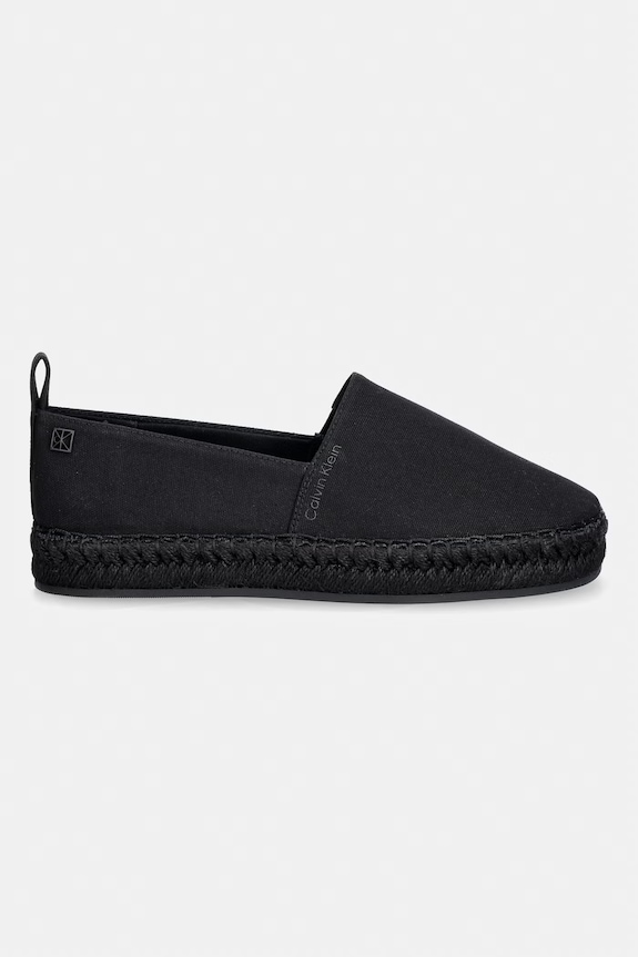 Calvin Klein espadrilky dámske OBLIQUE ESPADRILLE CANVAS HW0HW02931 čierna SS26
