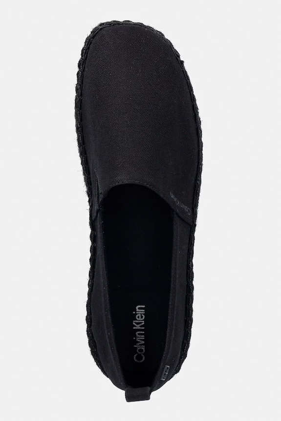 Calvin Klein espadrilky dámske OBLIQUE ESPADRILLE CANVAS čierna HW0HW02931