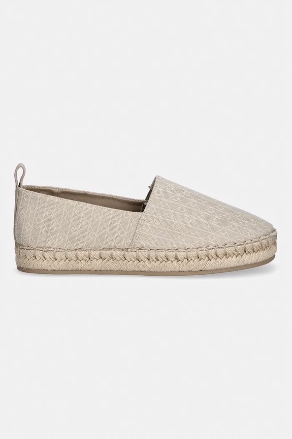 Calvin Klein εσπαντρίγιες Γυναικείες OBLIQUE ESPADRILLE AOP HW0HW02933 μπεζ SS26