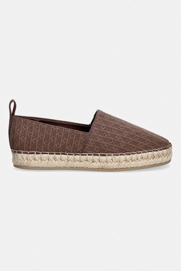 Calvin Klein espadrilky dámske OBLIQUE ESPADRILLE AOP HW0HW02933 hnedá SS26