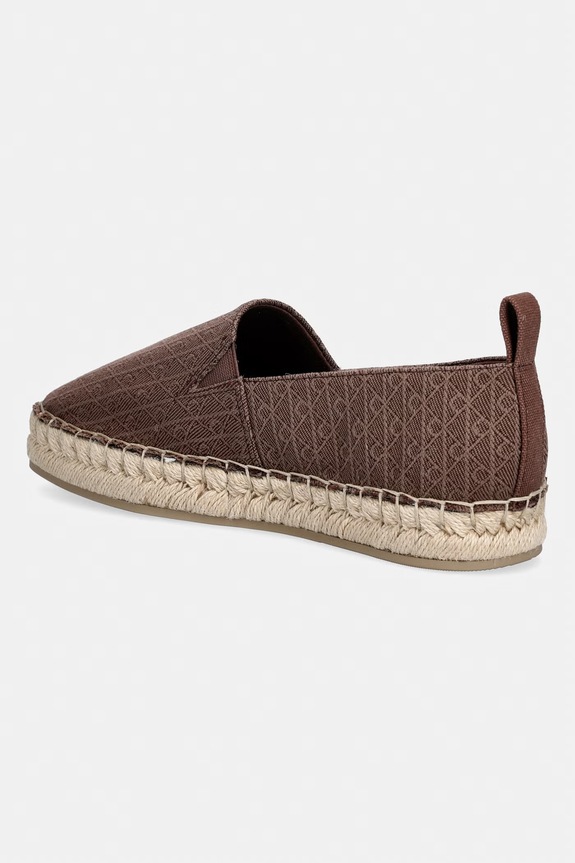 Obuv Calvin Klein espadrilky dámske OBLIQUE ESPADRILLE AOP HW0HW02933 hnedá