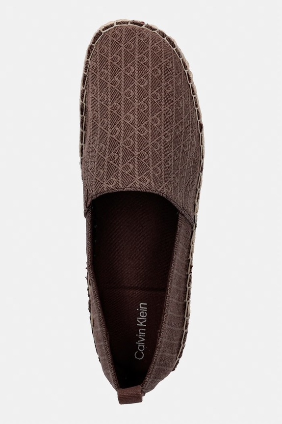 Calvin Klein espadrilky dámske OBLIQUE ESPADRILLE AOP hnedá HW0HW02933