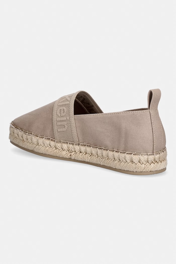 Obuwie Calvin Klein espadryle damskie OBLIQUE ESPADRILLE WEBBING HW0HW02934 beżowy