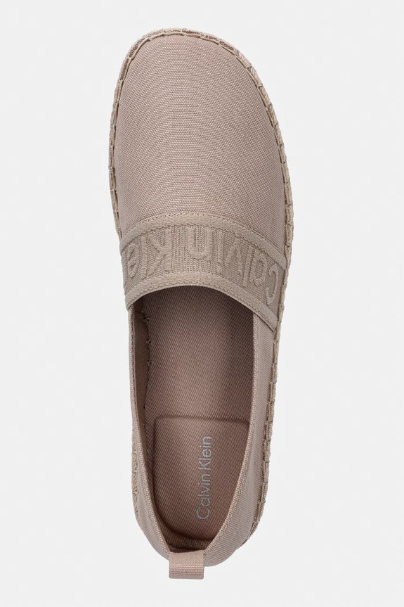 Calvin Klein espadryle damskie OBLIQUE ESPADRILLE WEBBING beżowy HW0HW02934
