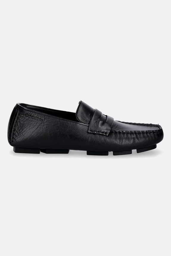 Calvin Klein mokasíny dámske kožené SQUARE DRIVER LTH HW0HW02944 čierna SS26