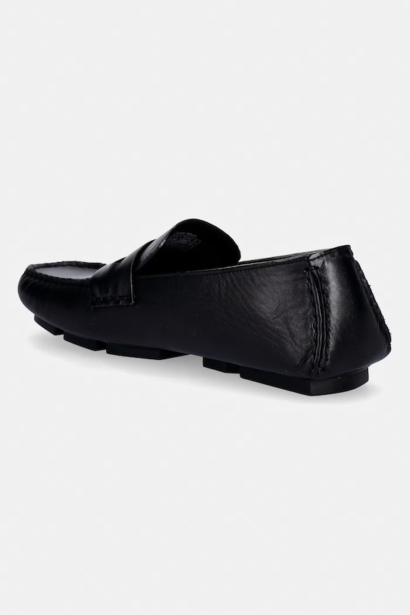 Obuv Calvin Klein mokasíny dámske kožené SQUARE DRIVER LTH HW0HW02944 čierna