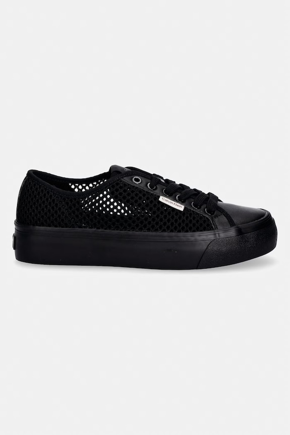 Calvin Klein VULC FLATF LACE UP LIN MESH sneakersy damskie HW0HW02971 czarny SS26