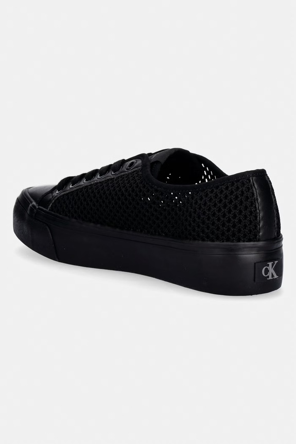 Obuwie Calvin Klein VULC FLATF LACE UP LIN MESH sneakersy damskie HW0HW02971 czarny