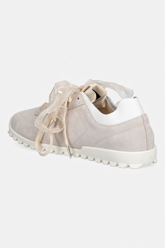 Obuwie Calvin Klein LOW PROFILE RUN MG SUE DB LACES sneakersy damskie HW0HW03150 beżowy