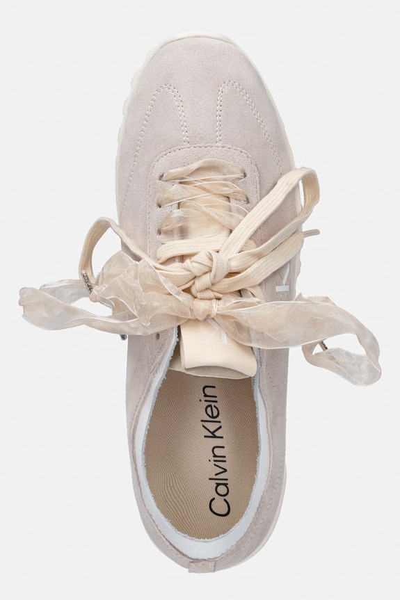 Calvin Klein LOW PROFILE RUN MG SUE DB LACES sneakersy damskie beżowy HW0HW03150