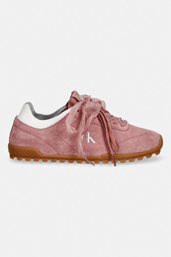 Calvin Klein LOW PROFILE RUN MG SUE DB LACES sneakersy damskie HW0HW03150 różowy SS26