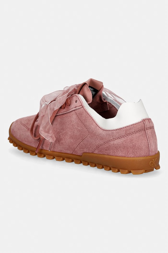 Obuwie Calvin Klein LOW PROFILE RUN MG SUE DB LACES sneakersy damskie HW0HW03150 różowy