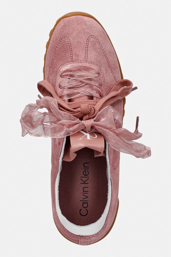 Calvin Klein LOW PROFILE RUN MG SUE DB LACES sneakersy damskie różowy HW0HW03150