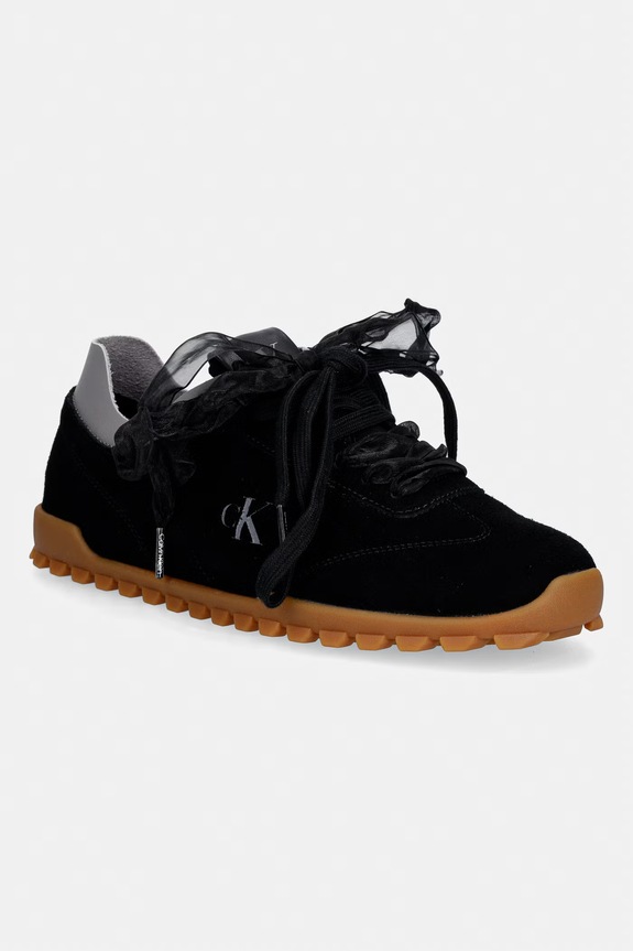 Calvin Klein LOW PROFILE RUN MG SUE DB LACES sneakersy damskie czarny HW0HW03150