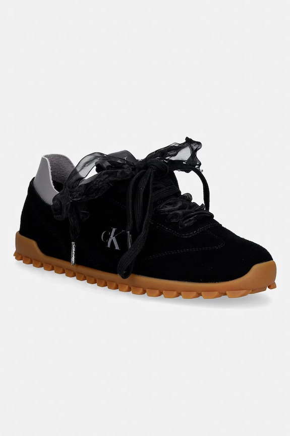 Calvin Klein LOW PROFILE RUN MG SUE DB LACES sneakersy damskie czarny HW0HW03150