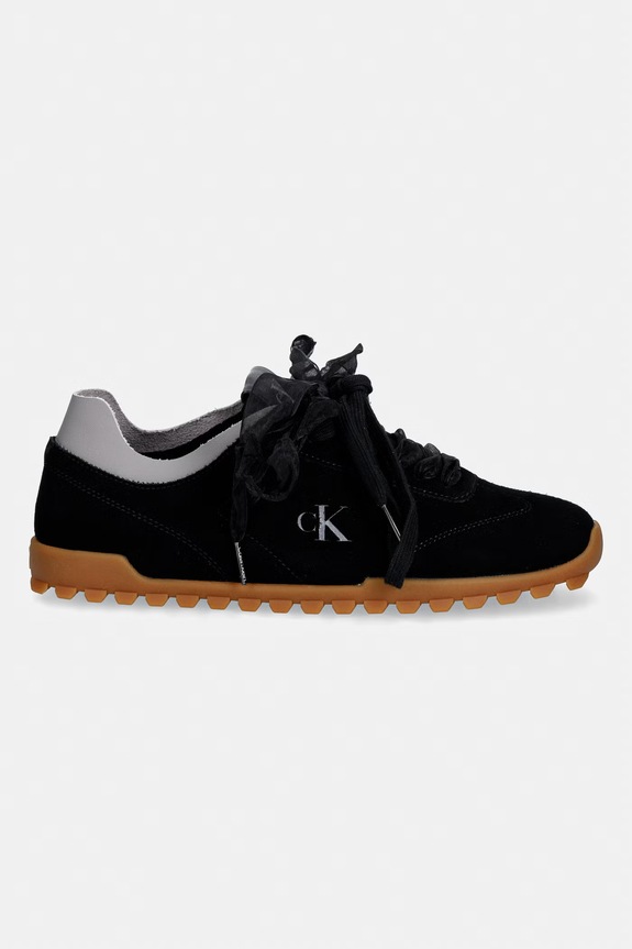 Calvin Klein LOW PROFILE RUN MG SUE DB LACES sneakersy damskie HW0HW03150 czarny SS26