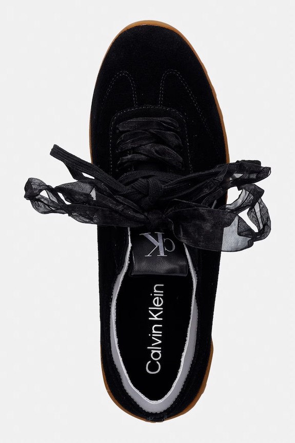 Calvin Klein LOW PROFILE RUN MG SUE DB LACES sneakersy damskie czarny HW0HW03150