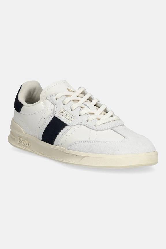 Kožne tenisice Polo Ralph Lauren Heritage Aera brušena koža bijela 804936609001