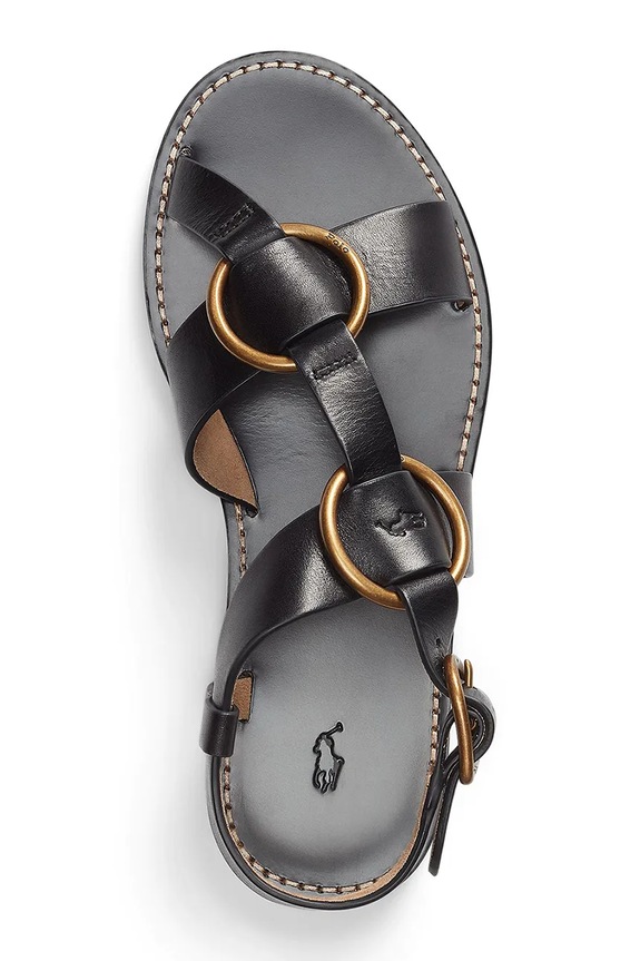 Δερμάτινα σανδάλια Polo Ralph Lauren Plo Rng Sandal μαύρο 818923266002.001
