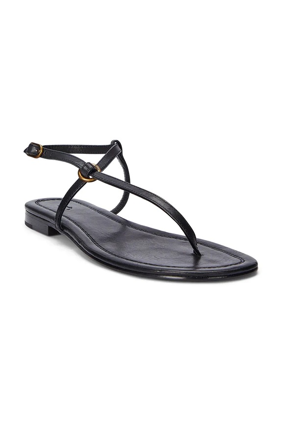 Kožené sandály Polo Ralph Lauren Plo Rng Br Sandal 818932586002.001 černá SS26