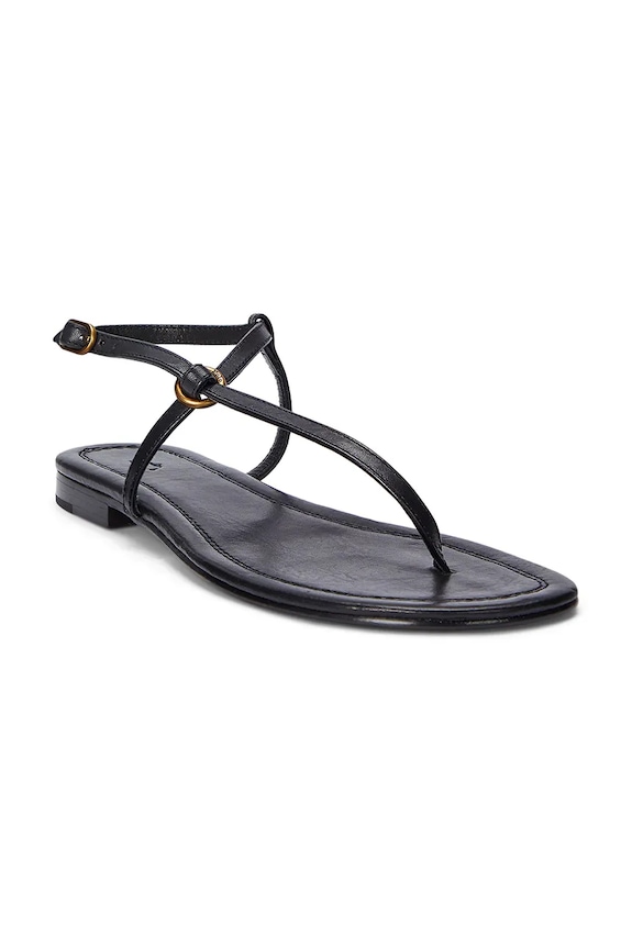 Kožené sandály Polo Ralph Lauren Plo Rng Br Sandal 818932586002.001 černá SS26