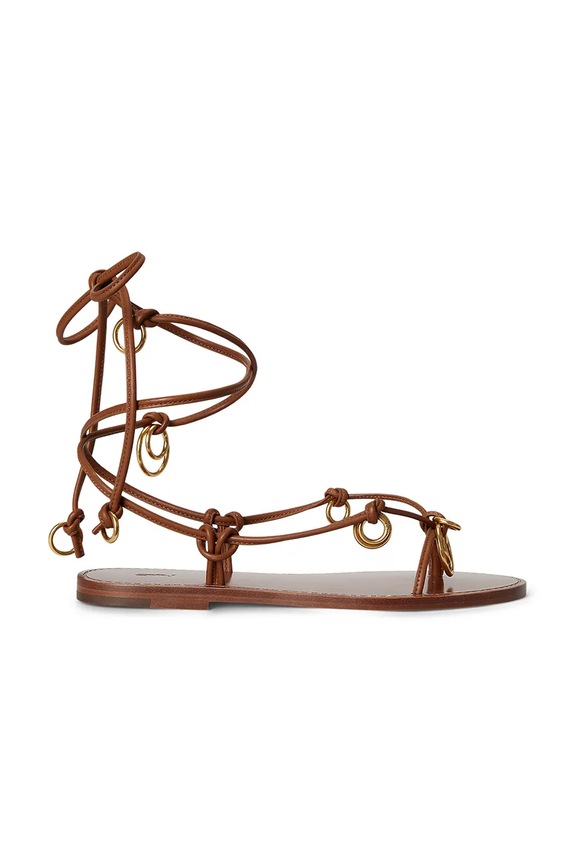 Kožené sandále Polo Ralph Lauren Rng Wrp Sandal usňová koža hnedá 818P08376001.200