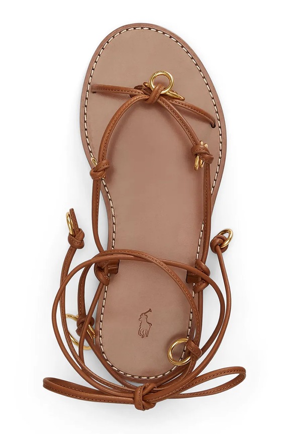 Obuv Kožené sandále Polo Ralph Lauren Rng Wrp Sandal 818P08376001.200 hnedá