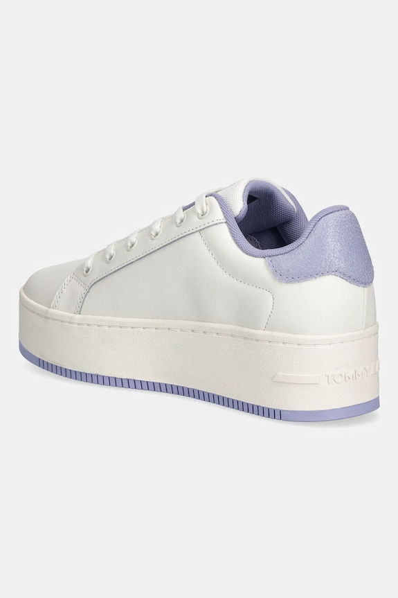 Scarpe Tommy Jeans sneakers in pelle TJW FLATFORM ESS MU EN0EN02918 bianco