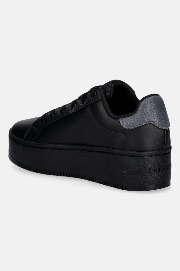 Boty Kožené tenisky Tommy Jeans TJW FLATFORM ESS MU EN0EN02918 černá