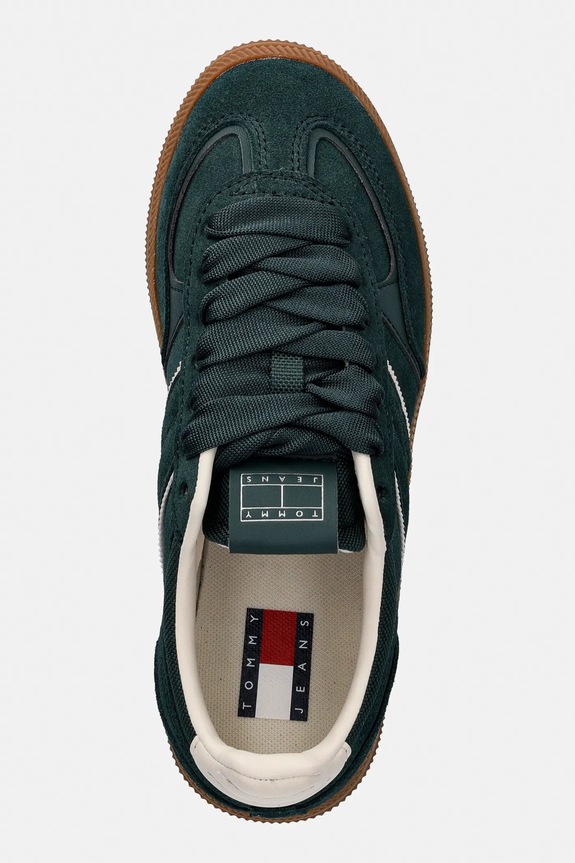 Tommy Jeans sneakers din piele întoarsă THE GREENWICH EDGE SUEDE verde EN0EN02924