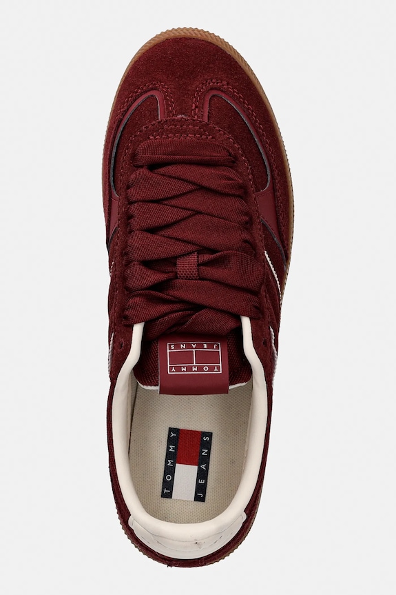 Tommy Jeans sneakers din piele întoarsă THE GREENWICH EDGE SUEDE burgundia EN0EN02924