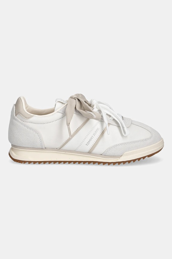 Kožené tenisky Tommy Jeans TJW LOW PROFILE RUNNER LTHR MIX EN0EN03001 béžová SS26
