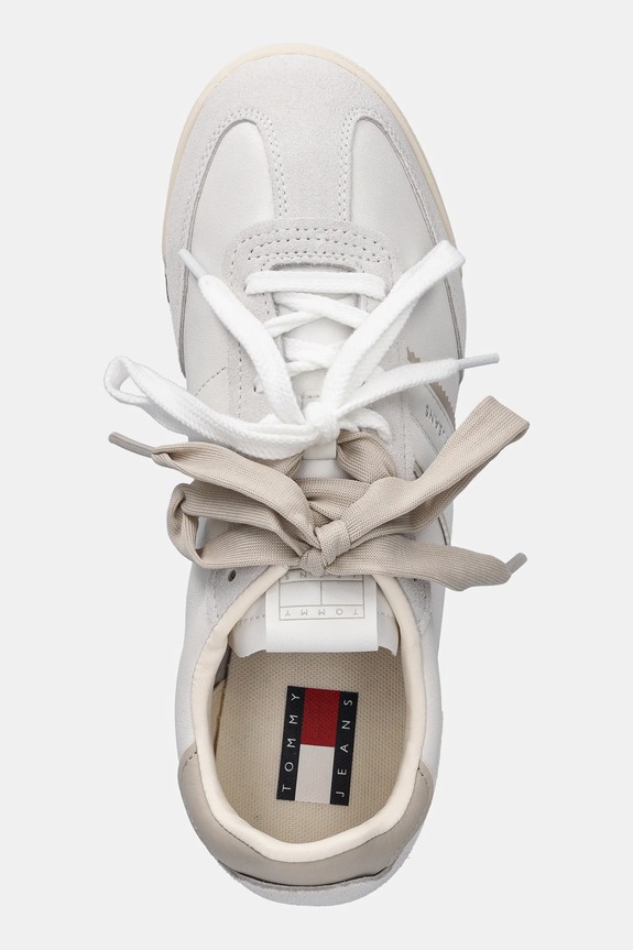 Kožené tenisky Tommy Jeans TJW LOW PROFILE RUNNER LTHR MIX béžová EN0EN03001