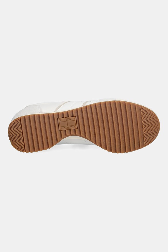 Kožené tenisky Tommy Jeans TJW LOW PROFILE RUNNER LTHR MIX EN0EN03001 béžová