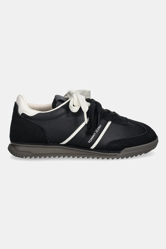 Tommy Hilfiger sneakers in pelle TJW LOW PROFILE RUNNER LTHR MIX EN0EN03001 nero SS26