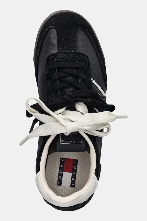Tommy Hilfiger sneakers in pelle TJW LOW PROFILE RUNNER LTHR MIX nero EN0EN03001