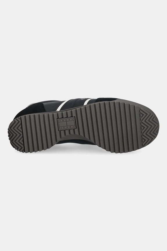 Tommy Hilfiger sneakers in pelle TJW LOW PROFILE RUNNER LTHR MIX EN0EN03001 nero