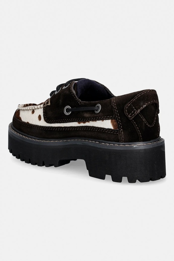 Obutev Mokasini iz semiša Tommy Jeans ARCHIVE 01 CALF HAIR EN0EN03004 rjava