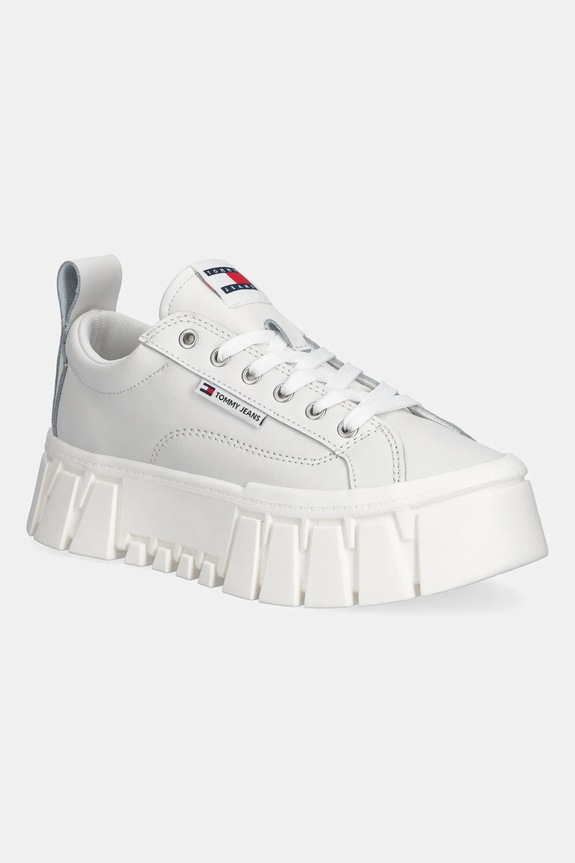 Tommy Jeans sneakers din piele TJW VULC FLATFORM LEATHER altele alb EN0EN03008