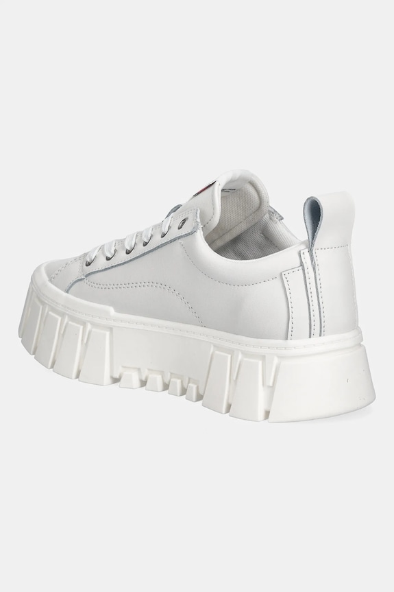 Încălțăminte Tommy Jeans sneakers din piele TJW VULC FLATFORM LEATHER EN0EN03008 alb