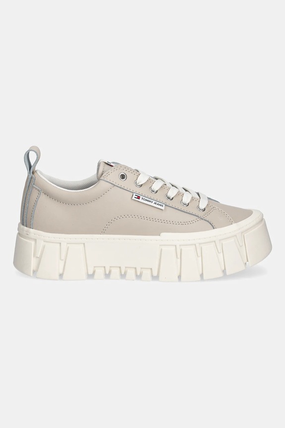 Δερμάτινα sneakers Tommy Jeans TJW VULC FLATFORM LEATHER EN0EN03008 μπεζ SS26