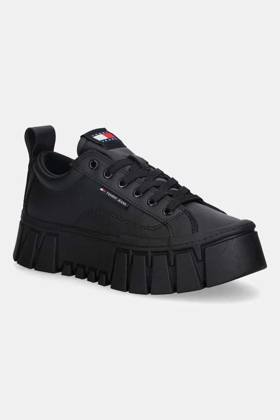 Tommy Jeans sneakers in pelle TJW VULC FLATFORM LEATHER altri nero EN0EN03008